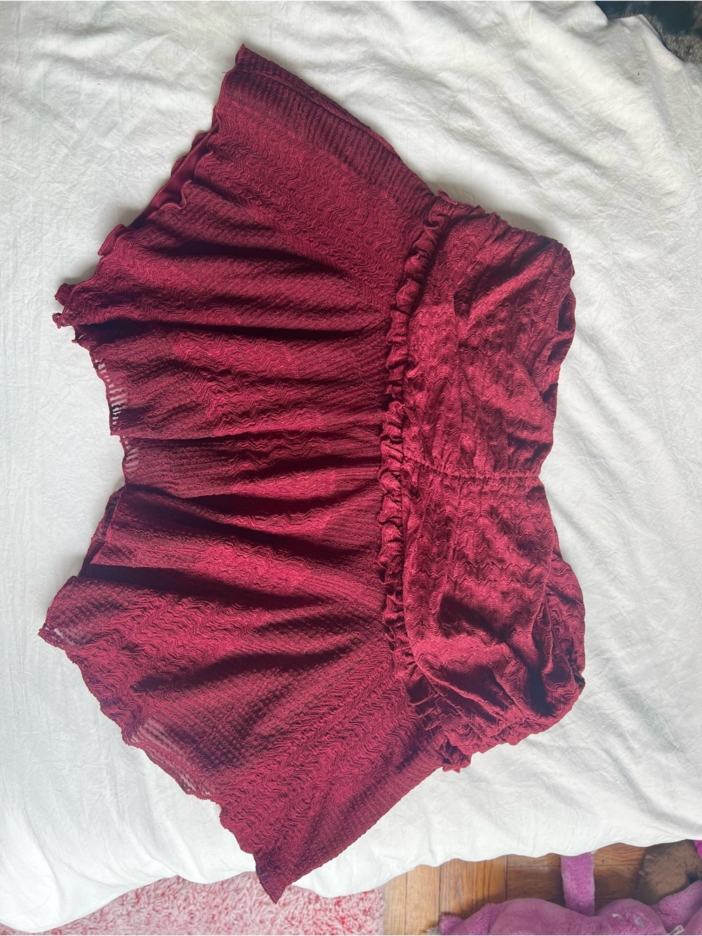 Women’s Smocked Burgundy skirt